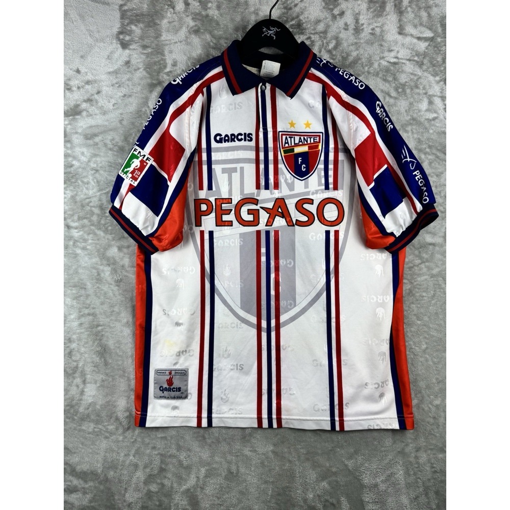 Vintage Garcis Club Atlante FC Mexico Jersey Mens XL 90s Futbol FMF Liga MX